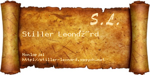 Stiller Leonárd névjegykártya